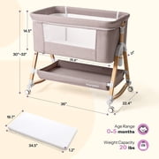 HARPPA 3-in-1 Baby Bassinet Bedside Sleeper, Khaki