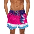 thumbnail image 1 of zuwimk Men’s Short Elastic Waist Drawstring Casual Summer Beach Shorts Purple,XL, 1 of 5