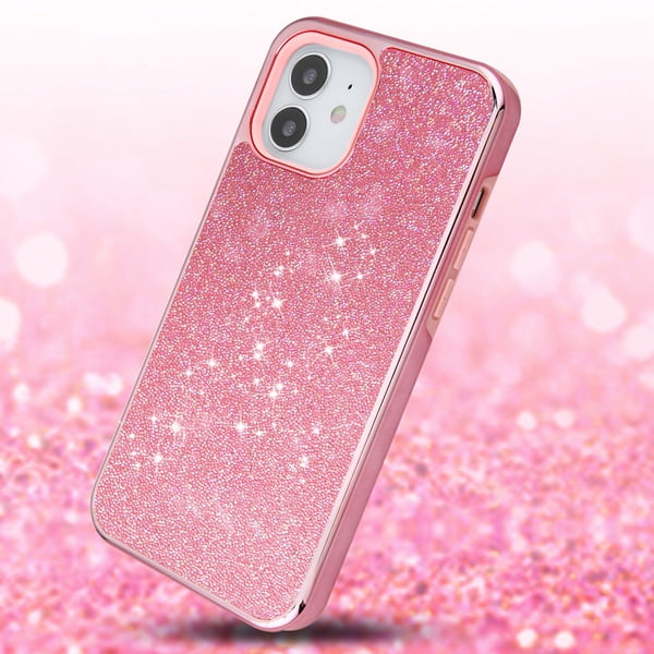 Apple Iphone 12 Mini 5 4 Glitter Sparkle Bling Case Hybrid Sparkling Dual Layers Rugged Tpu Slim Pink Protective Phone Cover For Iphone 12 Mini Walmart Com Walmart Com