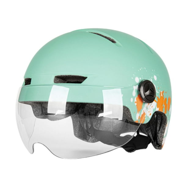 Casco de Bicicleta Eléctrica Perfecl con Luz y Visera Verde para