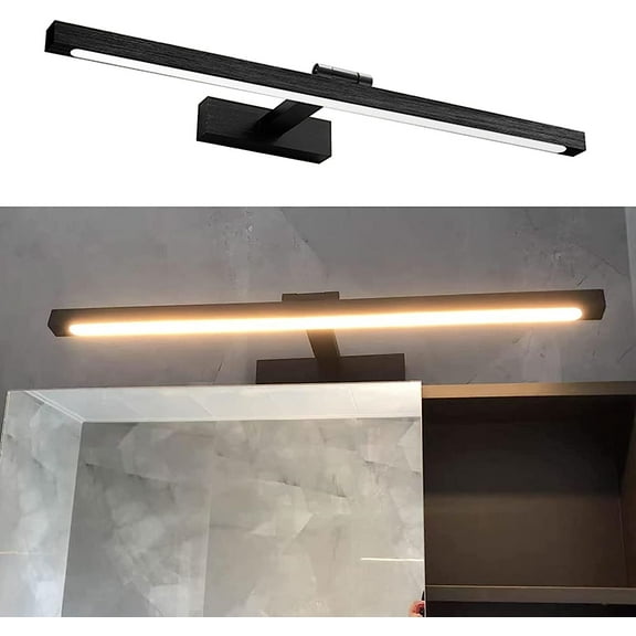 LED Vanity Light Modern Bathroom Light fixtures Over Mirror Wall Sconce Long Strip Mirror Front Light Black Wash Room Wall Lighting Adjustable Angle