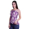 thumbnail image 3 of Moomaya Printed Casual Frill Smoked Full Buttoned Closure Women Fitted Crop Top, 3 of 5