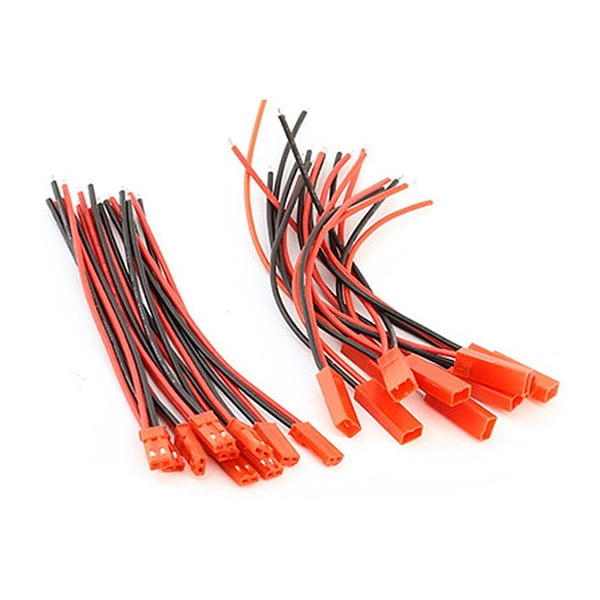 10pcs JST 2 Pin Lipo Battery Male Female Connector Plug Cable Wire 10cm 