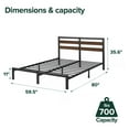 thumbnail image 5 of Zinus 35" Shen Bamboo Wood and Metal Platform Bed Frame, Queen, 5 of 12