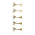 thumbnail image 1 of Pendientes de 5 piezas, pernos de cristal chapados en perno, accesorios de joyería geométrica, decoraciones de cartílago, moda para mujeres y Ropa, zapatos y accesorios Miscelánea dorado 0.8*6*8mm Minnieouse AP009679-28B, 1 of 6