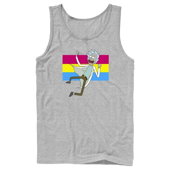 Men's Rick And Morty Pansexual Flag Rick  Tank Top Athletic Heather Small