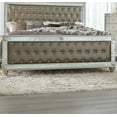 thumbnail image 3 of Elegant Style Bedroom Furniture Set 3pc King Bed Nightstands Upholstered Headboard Crystal Tufted Champagne Finish, 3 of 7