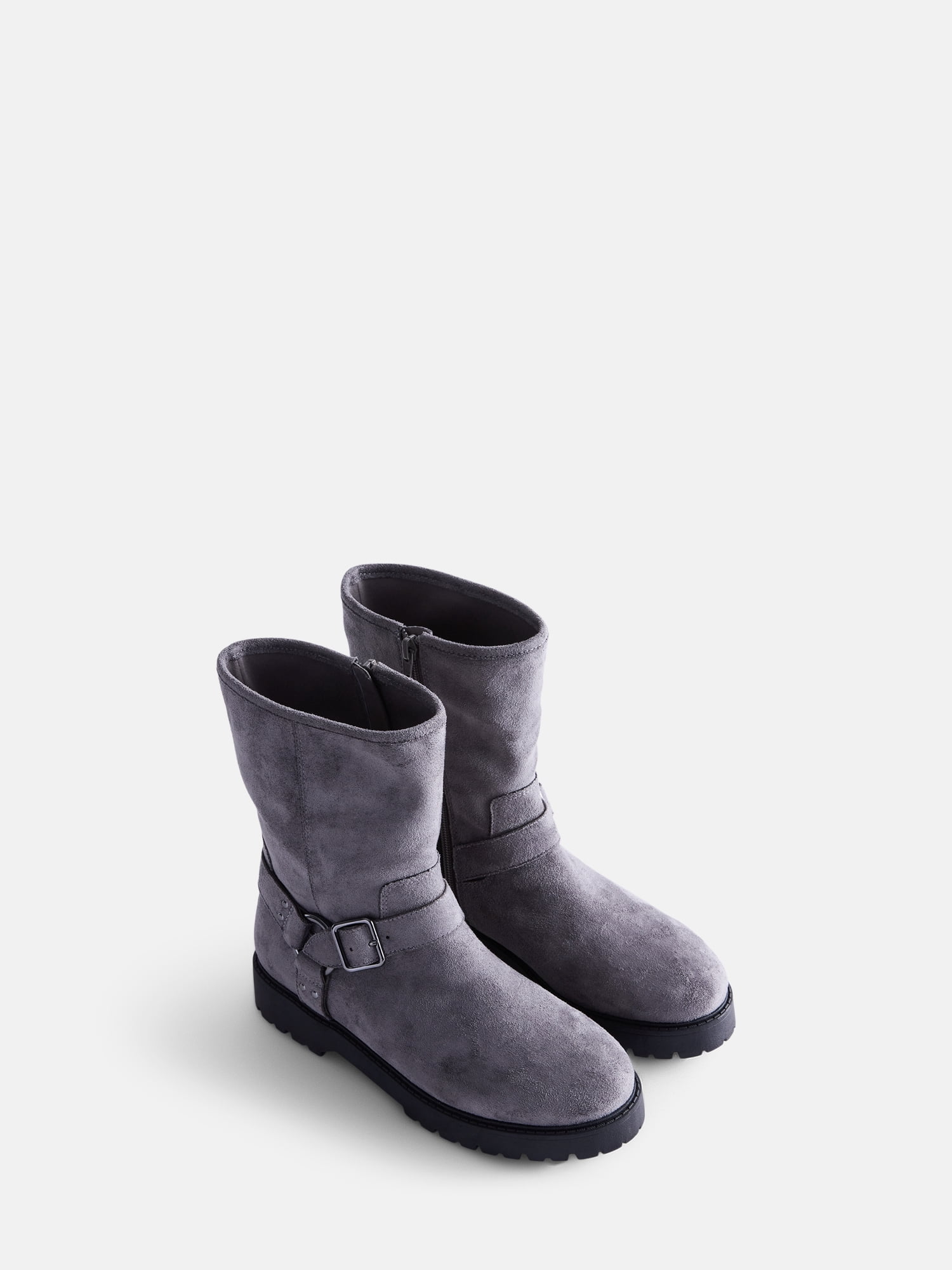 Weekend Academy Girls Faux Suede Moto Boots
