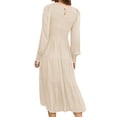 thumbnail image 3 of LUXUR Robes Maxi à Manches Longues pour Femmes Décontractées Soirée Robe Ligne A Beige TG, 3 of 3