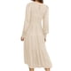 thumbnail image 2 of Vestidos largos de mujer Color sólido Casual una línea vestido de manga larga cuello redondo otoño Swing vestido de fiesta de vacaciones vestido de verano para damas, 2 of 3