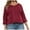 Red, variant on Uaswgudfs Women's Plus Size Oversizes-Fit Top with V-Neckline and Wide Geometric Sleeve Cutouts for Effortless Style and Comfort