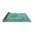 thumbnail image 2 of Ahgly Company Indoor Square Medallion Light Blue Traditional Area Rugs, 3' Square, 2 of 4