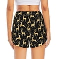 thumbnail image 4 of Vsdgher Christmas Gold Deers Print Women's Running Double Layer Shorts High Waisted with Pockets Elastic Yoga Workout Athletic Gym Sports, 4 of 8