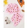 thumbnail image 3 of Baby Toddler Girls 2PCS Halloween Clothing Sets 0 6 12 18 24 Months 2T 3T Long Sleeve O Neck Pumpkin Print Tops Drawstring Pants Outfits, 3 of 9