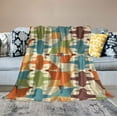 thumbnail image 2 of RUIYC Flannel Plush Modern Throw Blanket, Olive Mid Century Modern Abstract Star Pattern Throw for Living Room, Air Conditioning Blanket and Quality Wrinkle-Resistant, 2 of 6
