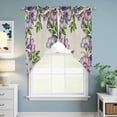 thumbnail image 6 of Swag Valance Curtains for Windows, Purple Flowers Light Filtering Kitchen Curtains with Rod Pocket, Spring Leaves Floral Plants Beige Window Treatment Valances for Living Room, 36x45 - 2 PCS, 6 of 9