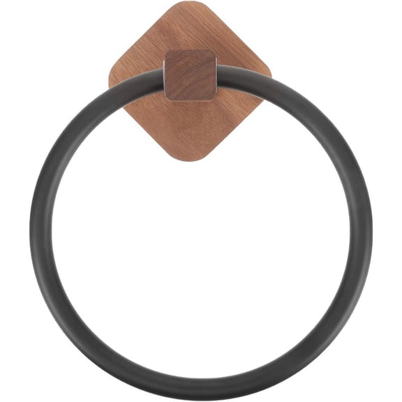 Solid Wood Bathroom Towel Ring Wall Mount Hand Towels Holder Round Towel Rack Organizer Towel Hanger for Bathroom Organizer, Kitchen Storage