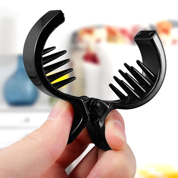 ifundom 2Pcs ABS Black Hair Jaw Clips Toothed Design Stay in Place All Day