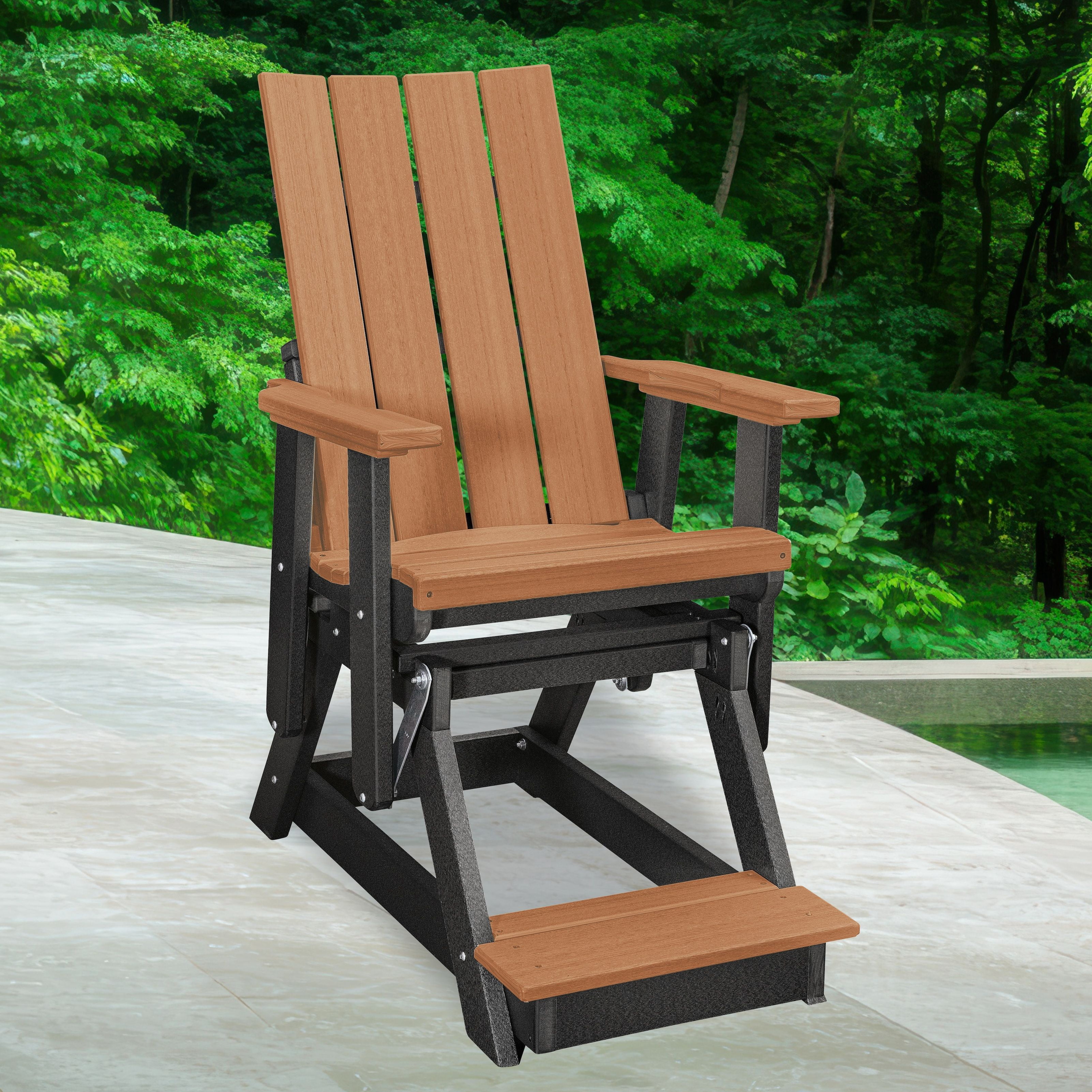 American Furniture Classics Model 416CBK Brandon Balcony Glider in Cedar on a Black Base