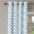 thumbnail image 2 of Ambesonne Dolphin Grommet Curtain, Wildlife Under the Sea, 50" x 72", Blue White, 2 of 6