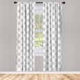 thumbnail image 2 of Ambesonne White Lace Print Curtains, Dots Flower Form, Pair of 28"x95", Charcoal Grey Pearl, 2 of 4