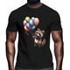 thumbnail image 2 of Camisetas casuales de manga corta con globos de colores y mapaches para hombre. Camisetas gráficas., 2 of 8