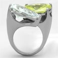 thumbnail image 3 of TK1424 - High polished (no plating) Stainless Steel Ring with AAA Grade CZ  in Apple Green color Size 7, 3 of 4