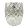 thumbnail image 2 of 20 Inch Stool Table, Modern, Aluminum Metal, Drum Shape, Elegant Silver- Saltoro Sherpi, 2 of 5