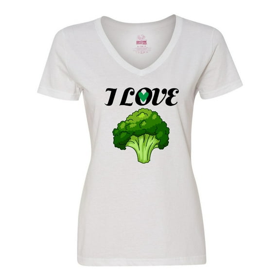 Inktastic I Love Broccoli Women's V-Neck T-Shirt