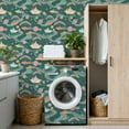 thumbnail image 4 of Boho Peel and Stick Wallpaper 17.7in x 9.8ft Whimsical Ocean Galaxy Fish Paper Boats Rainbows Teal Contact Paper Vinyl Self-Adhesive Removable Wall Paper for Bedroom Nursery Renter Friendly, 4 of 8