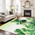 thumbnail image 2 of St. Patrick's Day Area Rugs 5'x7', Small Throw Rugs for Laundry Room Playroom, Lucky Shamrock Hat Ladybirds Daisy Ombre Green Indoor Outdoor Rug Non-Slip Low Pile Carpet Runner Reversible Floor Mats, 2 of 8