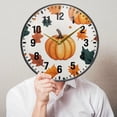 thumbnail image 6 of Yayeee Wall Clock Battery Operated 9.5" Silent Quartz Non-Ticking for Living Room Decor, Pumpkins Pattern, 6 of 8