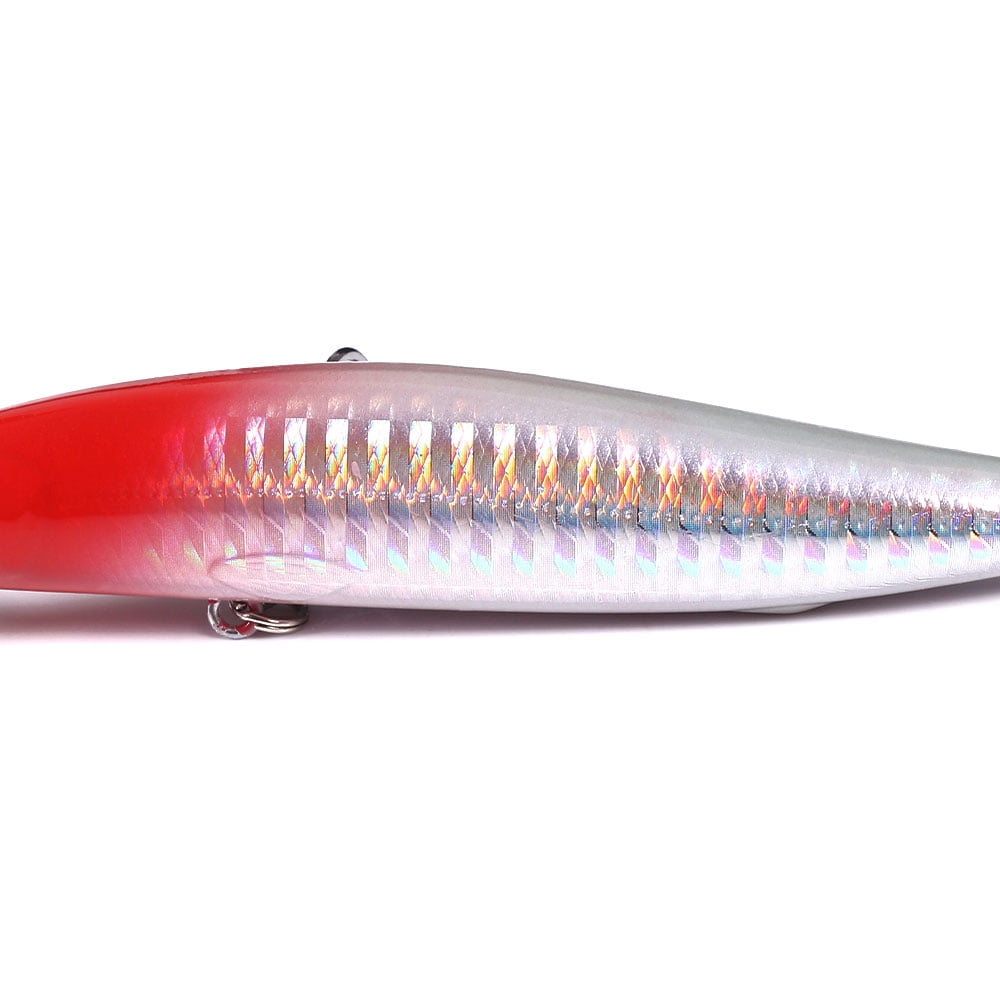 HENGJIA Fishing Lures Large Hard Bait Minnow VIB Lure with Treble Hook Life-Like Swimbait Fishing Bait Popper Crankbait Sinking Lure for Trout Bass Walleye Redfish, 6PCS