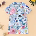 thumbnail image 2 of KPOPLK Toddler Baby Boys Rash Guard Swimsuit Short Sleeve One Piece Swimwear Zip Bathing Suit with UPF 50+ 0-24 Months(Sky Blue,18-24 Months), 2 of 4