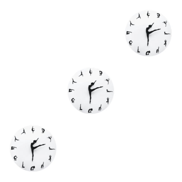 Guardoinrt Round Music Keyboard Wall Clock Unique Style And Silent Operation For Any Room Elegant Piano Key Clock ABS Timeless Ballet 1 3Set