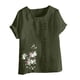 thumbnail image 4 of Camisetas de Manga Corta para las Mujeres Impreso Botón de Manga Corta Camiseta Blusa Poliéster, Ropa Casual Mirar Superior para las Mujeres, 4 of 4