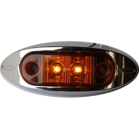 6 Six 2.5 inch Clearance market lights LED with Chrome bezel AMBER LENS USA Seller