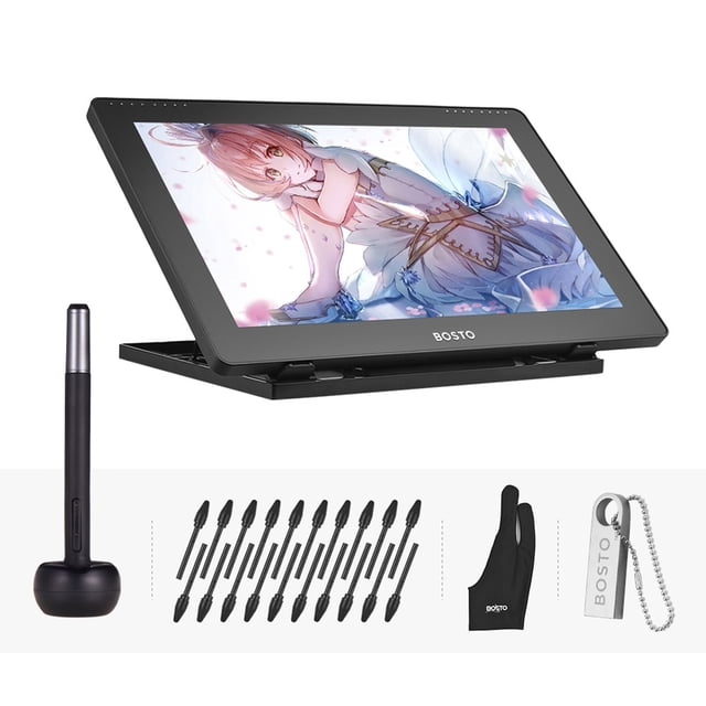 16HD 15.6 pulgadas IPS Gráficos Dibujo Tableta Monitor Pantalla 1920 * 1080 Alta resolució BOSTO Monitor de gráficos
