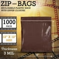 thumbnail image 2 of MiniGrip Airtight UV Guard Amber Zip Bags for Packaging, 12 x 12 Inches. Pack of 1000 Reclosable Zipper Bag. Plastic Zip Baggies, 3 Mil Thick. Reclosable Plastic Bags with Zipper Closure, 2 of 7