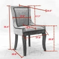 thumbnail image 3 of Dining Chair Set of 2, Upholstered Side Chair with Solid Wood legs, 2-Piece Accent Single Chair with Swoop Arm and Curved Back for Kitchen Dining Room, 3 of 8
