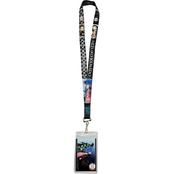Great Eastern Entertainment Demon Slayer Kimetsu no Yaiba: Tanjiro Kamado & Nezuko Kamado Pattern Lanyard with ID Holder