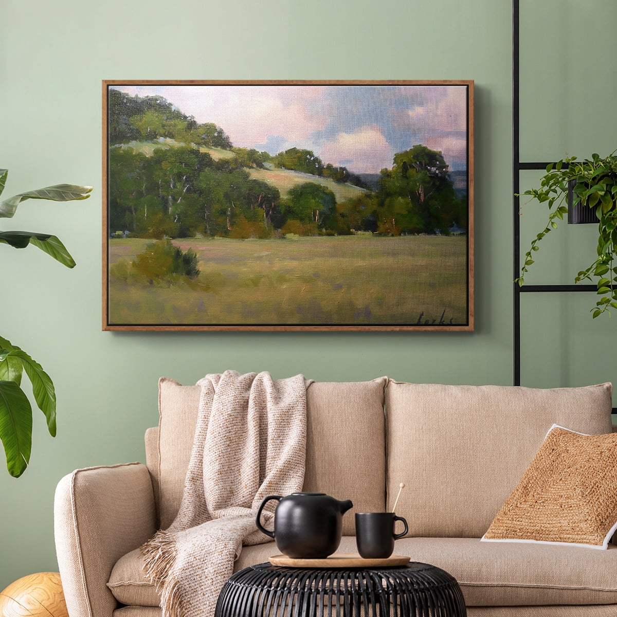 Vintage Landscape-CCXLVII By Wexford Home Framed in Walnut Wood Gallery Wrapped Canvas 17 in. x 25 in.