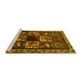 thumbnail image 2 of Ahgly Company Machine Washable Indoor Round Animal Yellow Traditional Area Rugs, 4' Round, 2 of 4