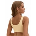 thumbnail image 2 of Unique Bargains Women's Nursing Crossover Wirefree Maternity Bra XL Beige, 2 of 6