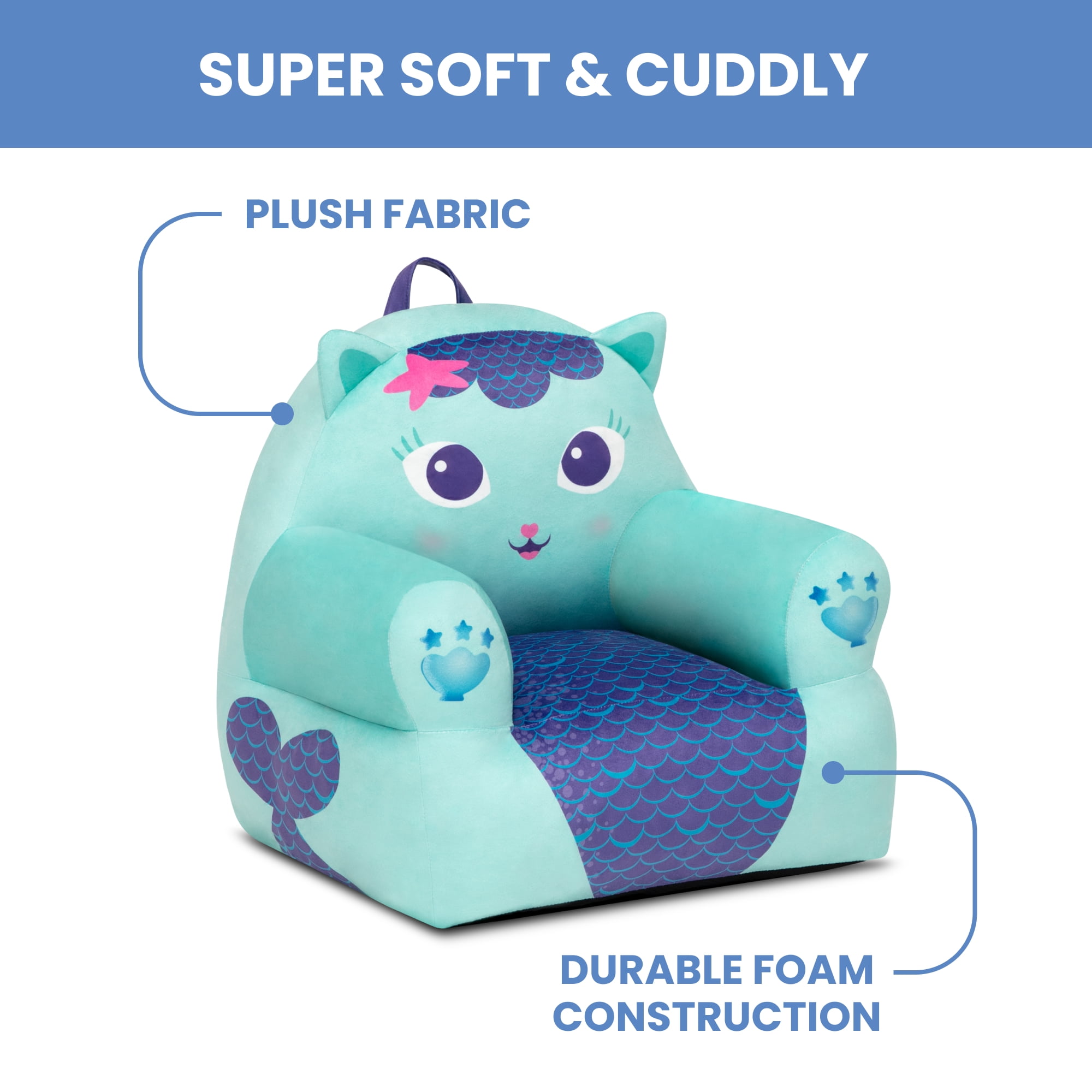 Gabby's Dollhouse Cozee Buddy Chair by Delta Children, Blue