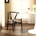 thumbnail image 4 of Wishbone Chair Y Dining Chair - Black Frame, Natural Seat, 4 of 4