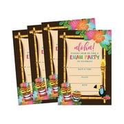 50 Tiki Hawaiian Luau Summer Swim Pool Party Invitations for Children, Kids, ...