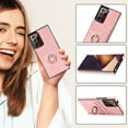 thumbnail image 2 of Feishell Fit for Samsung Galaxy Note 20 Ultra Case with 360° Rotatable Ring Holder,Shockproof Drop Resistant Premium Plain PU Leather Soft TPU Card Slots Kickstand Back Protective Phone Case,Pink, 2 of 8