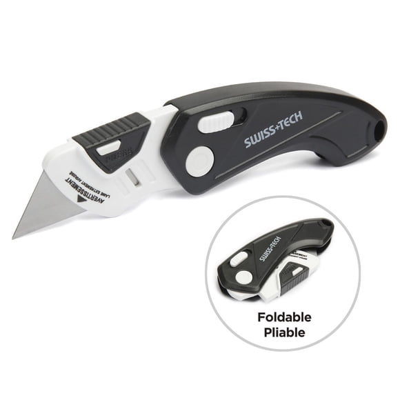 Swiss Tech Folding Utility Knife, Foldable EDC Compact Size,Quick Release Mechanism