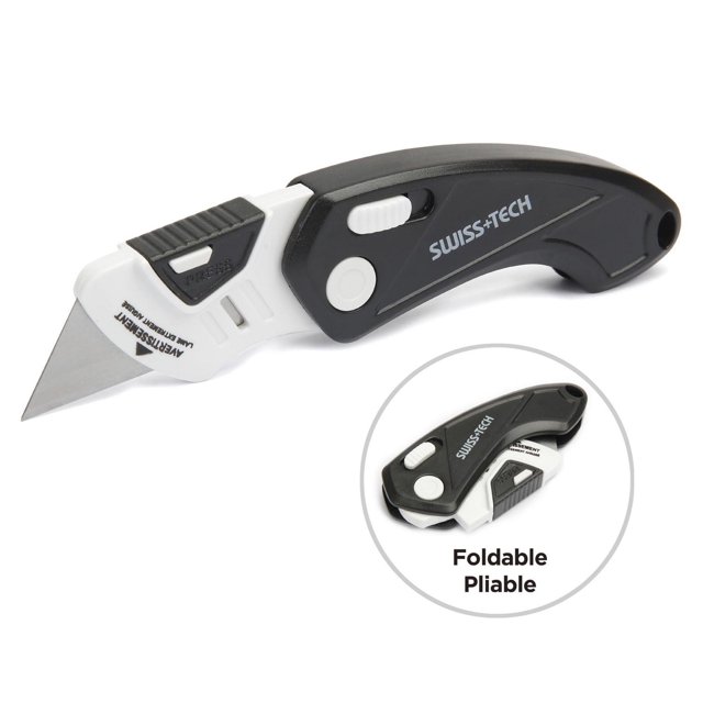 Swiss Tech Folding Utility Knife, Foldable EDC Compact Size,Quick Release Mechanism